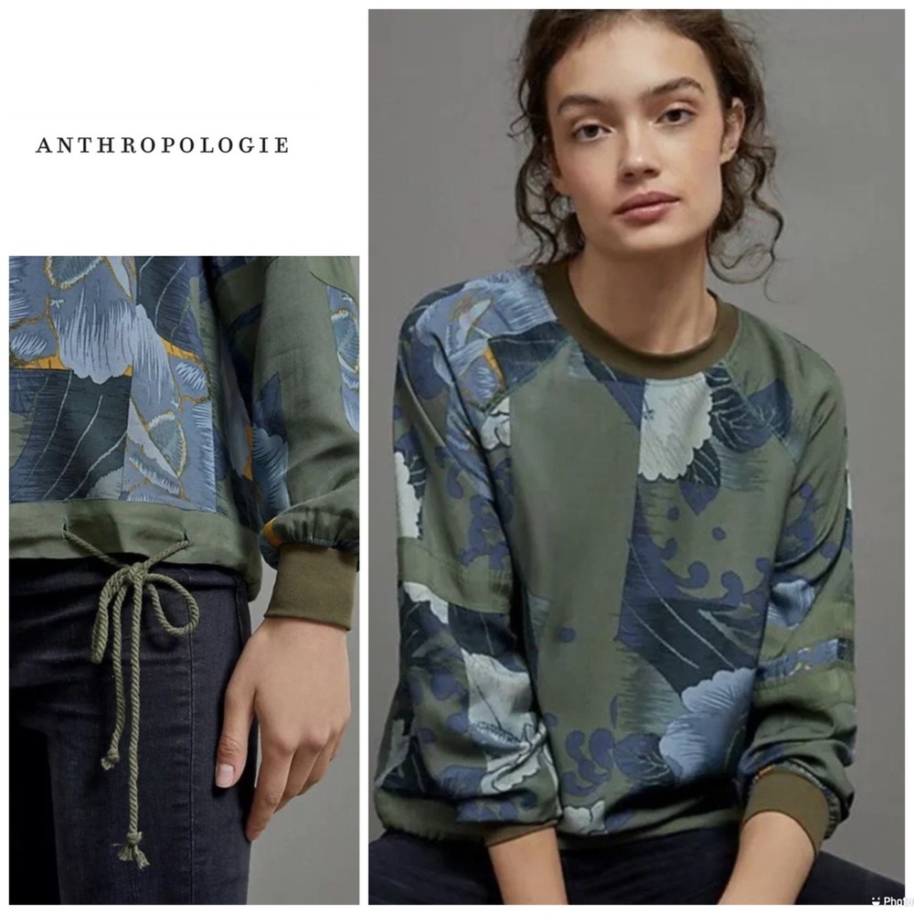 Anthropologie Floral camo pullover by Tiny